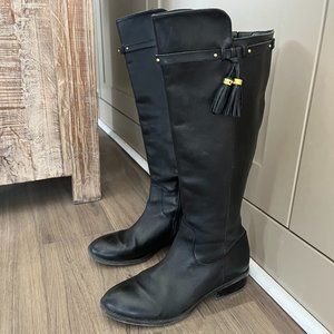 Ralph Lauren Black Leather Tall Boots